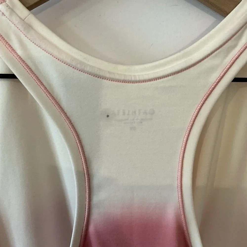 NWT Athleta Shanti Printed Crop Tank 2X White Orange Purple Ombre